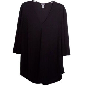 Jordan Taylor Women's Black V Neck Bell Sleeve Tunic Size Large